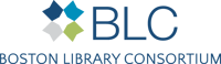 Boston Library Consortium logo with blue and green