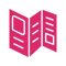 brochure/pamphlet icon in pink